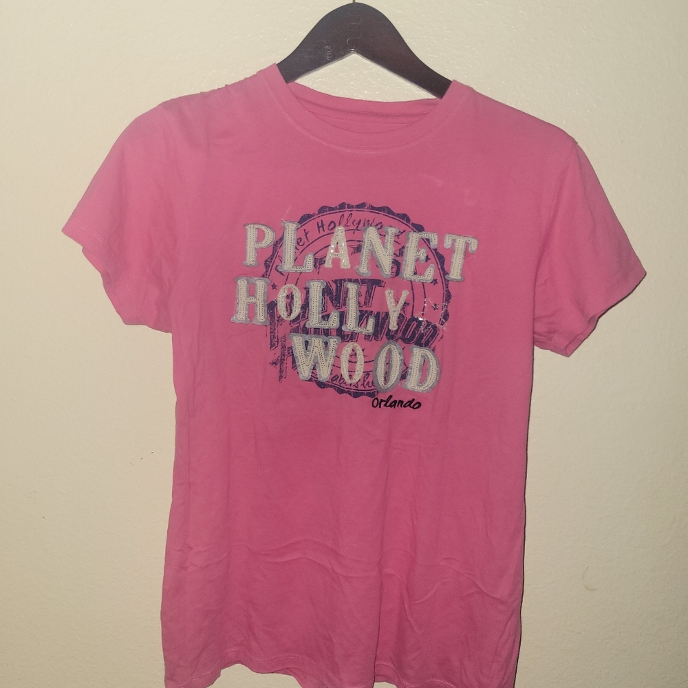 Planet Hollywood Orlando Tee Shirt Pink  size L